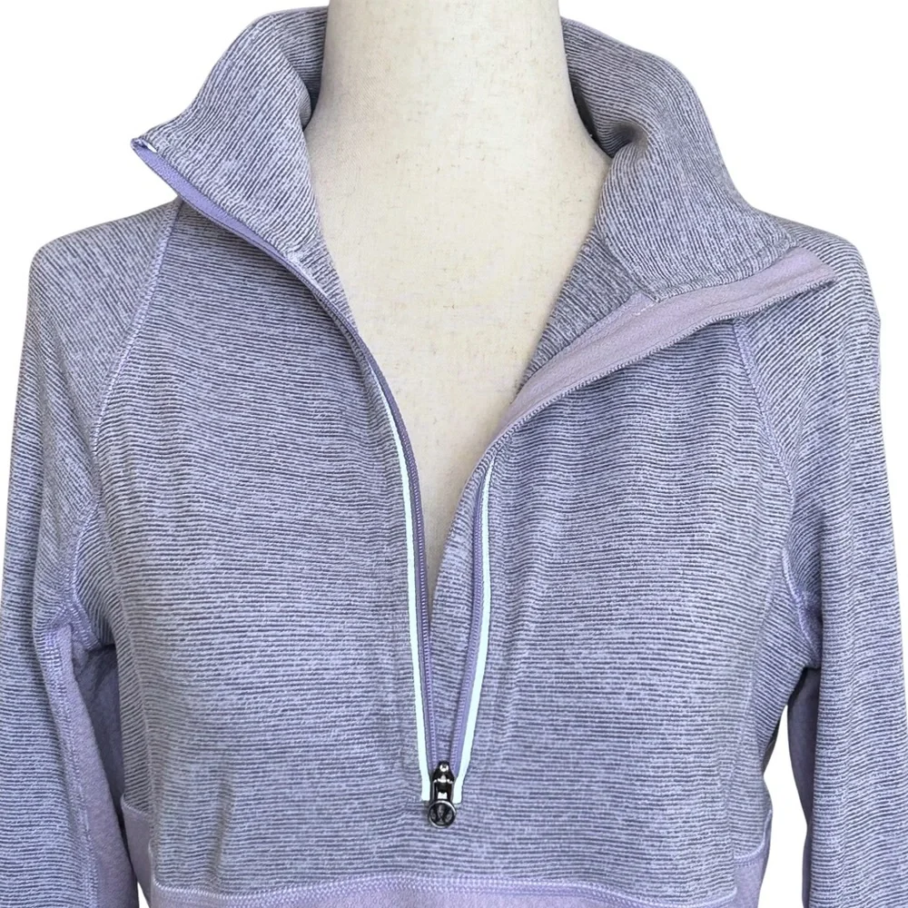 Lululemon Reflective Run Full Tilt Pullover Half Zip Top - 8 - Purple, Gray